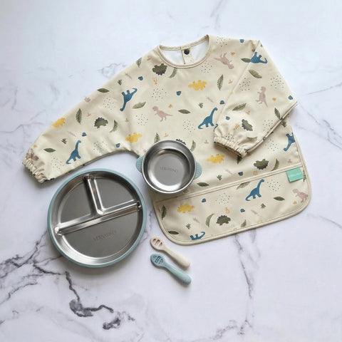 Kit de Mesa: Plato + Bowl + Babero Manga Larga + Precucharas