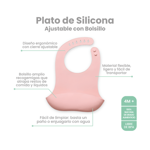 Babero de Silicona Ajustable con Bolsillo – Versatino
