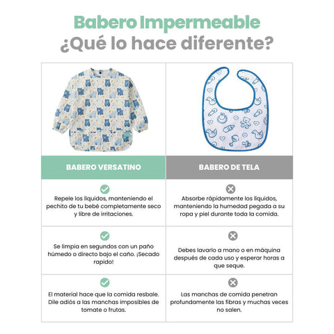 Babero Impermeable Evolutivo Rayas Lila Chocolate