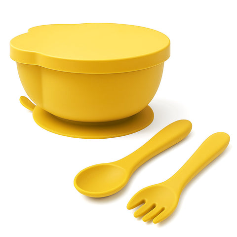 Mini Bowl Oso con Tapa + Cubiertos