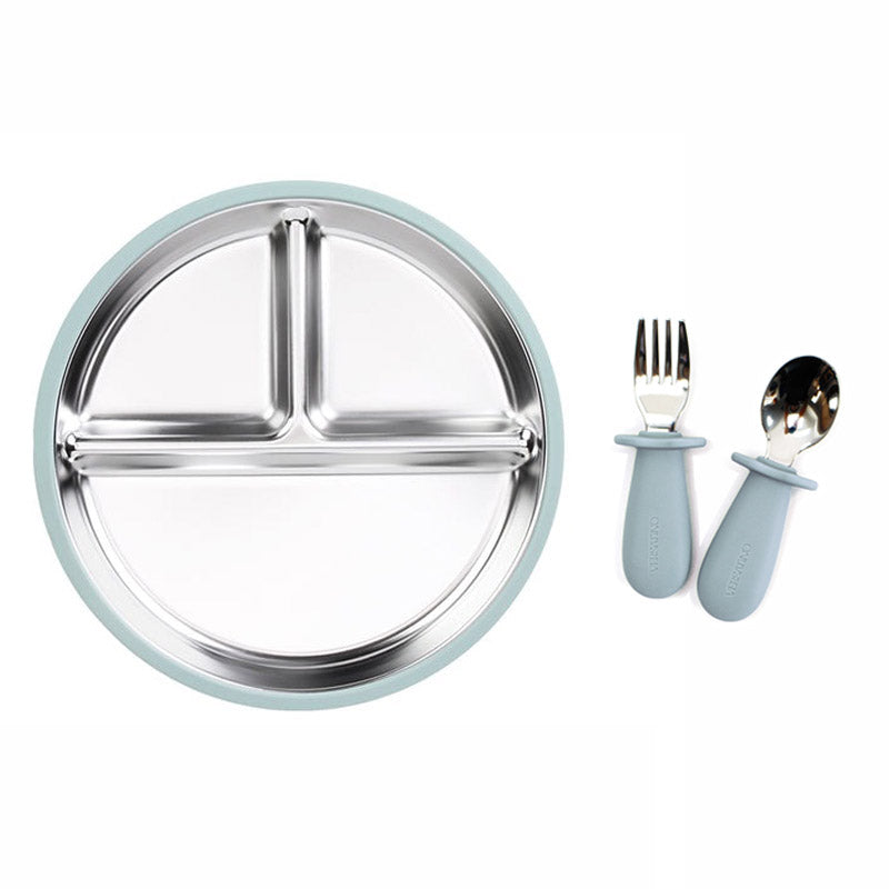 Combo Plato + Cubiertos Inox