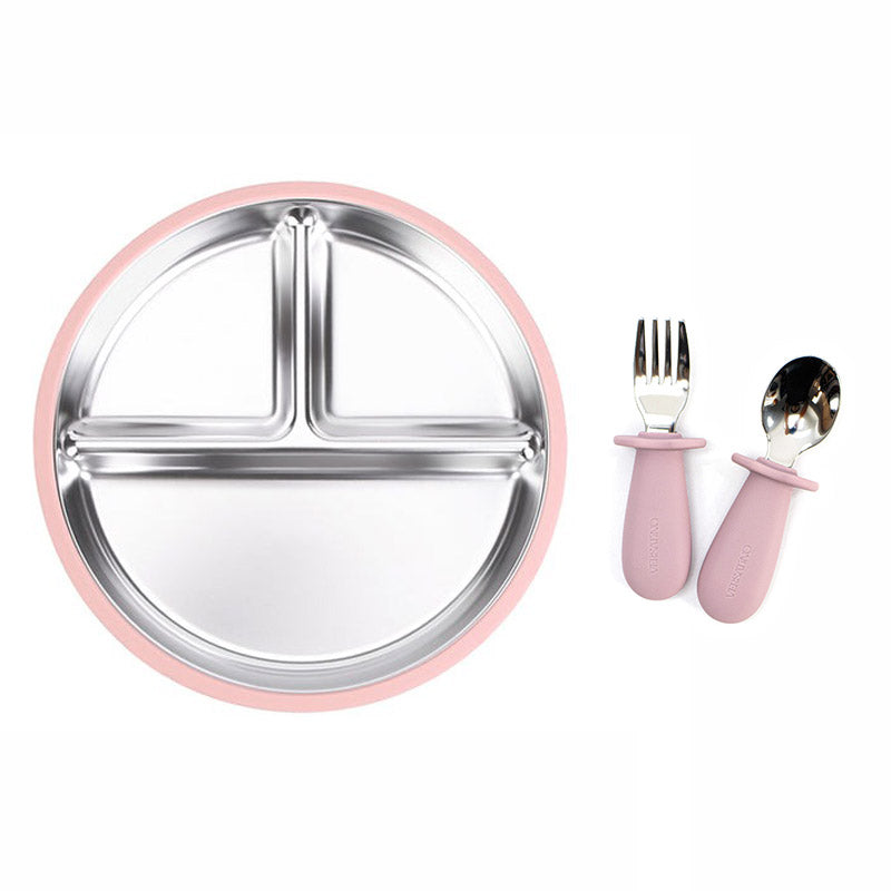 Combo Plato + Cubiertos Inox