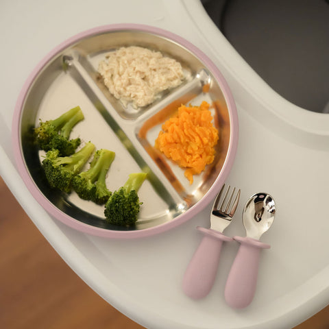 Combo Plato + Cubiertos Inox 12M+